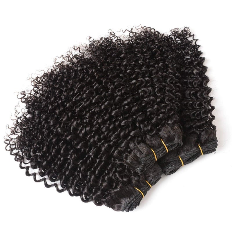 Luxnovolex Curly Bundles Human Hair Brazilian Kinky Curly Virgin Hair 18 inch 3 Bundles 9A Grade Unprocessed Remy Virgin Curly Human Hair Weave Extensions with Natural Black Color - Image 3